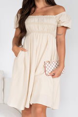 Rural Roots Linen Mini Dress (Natural)