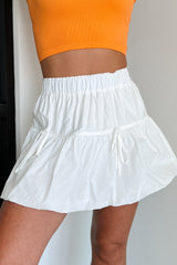 Total Infatuation Bubble Hem Mini Skirt (White)