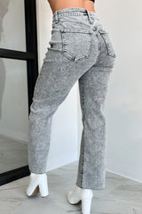 Tannis High Rise Wide Leg Sneak Peek Jeans (Light Acid)