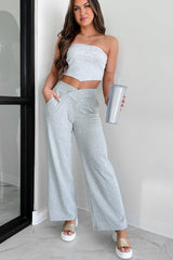 I Won't Compromise Ribbed Bandana Tube Top (Light Grey)