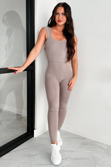 Ahead Of The Curve Criss-Cross Back Catsuit (Ash)