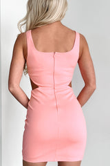 My Dance Card Is Full Cut-Out Mini Dress (Pink)