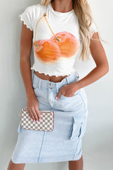Cherry Kisses Graphic Crop Tee (Ivory)