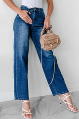Enzo High Rise Non-Distressed Wide Leg Jeans (Medium-Dark)