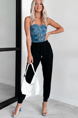 Coveted Comfort Ribbed Knit Joggers (Black)