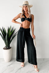 In Full Swing Wide Leg Linen Pants (Black)