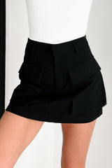 Living In Perfect Harmony Cargo Mini Skirt (Black)