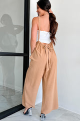 Casual Conversations Suspender Jumpsuit (Camel)