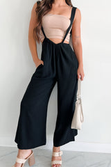 Casual Conversations Suspender Jumpsuit (Black)