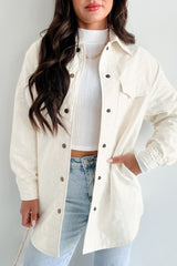 Elevated Composure Quilted Long Shacket (Cream)