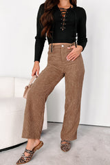 Zachary High Rise Corduroy Pants (Mocha)