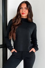 Skyler Buttery Soft Wasabi Mint Mock Neck Top (Black)