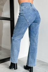 Tyelee Original Non-Distressed Wide Leg Jeans (Medium Wash)