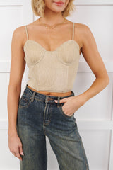 Striving To Shine Lurex Corset Top (Gold)