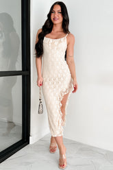 Let Your Soul Shine Lace Midi Dress (Natural)