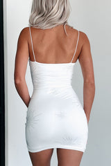 Conquer The Night Rhinestone Embellished Bodycon Dress (White)