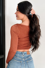Mystic Evening Ruched Long Sleeve Top (Sequoia)