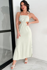 Class With A Twist Sleeveless Cut-Out Maxi Dress (Sage)