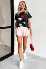 Expected Outcomes Faux Leather Shorts (Pink)
