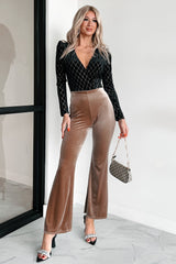Timeless Treasures Velvet Pants (Tan)