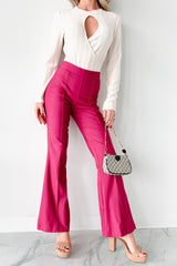 Make The Decisions High Waist Flare Pants (Hot Pink)