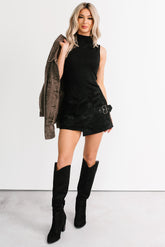 Pretty Habit Sleeveless Wrap Skirt Romper (Black)