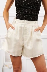 Made To Shine Glittered Shorts (Cream)