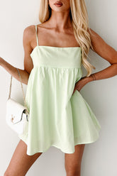 Eyes That Tease Babydoll Romper Dress (Lime)