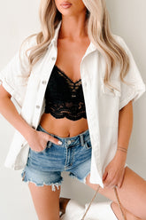 Relaxed & Cool Denim Short Sleeve Shirt (White)