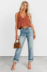 Ginny Bleach Splatter Judy Blue Boyfriend Jeans (Medium)