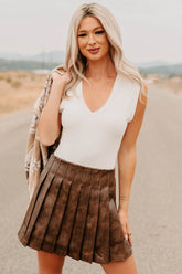 Chasing Stillness V Neck Cap Sleeve Bodysuit (Ivory)