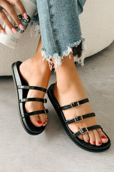 Stay In Motion Triple Strap Sandal (Black)