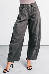 Fabian Wide Leg Denim Papermoon Jeans (Charcoal)