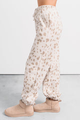 Do It Right Soft Cheetah Print Joggers (Cream/Mocha)