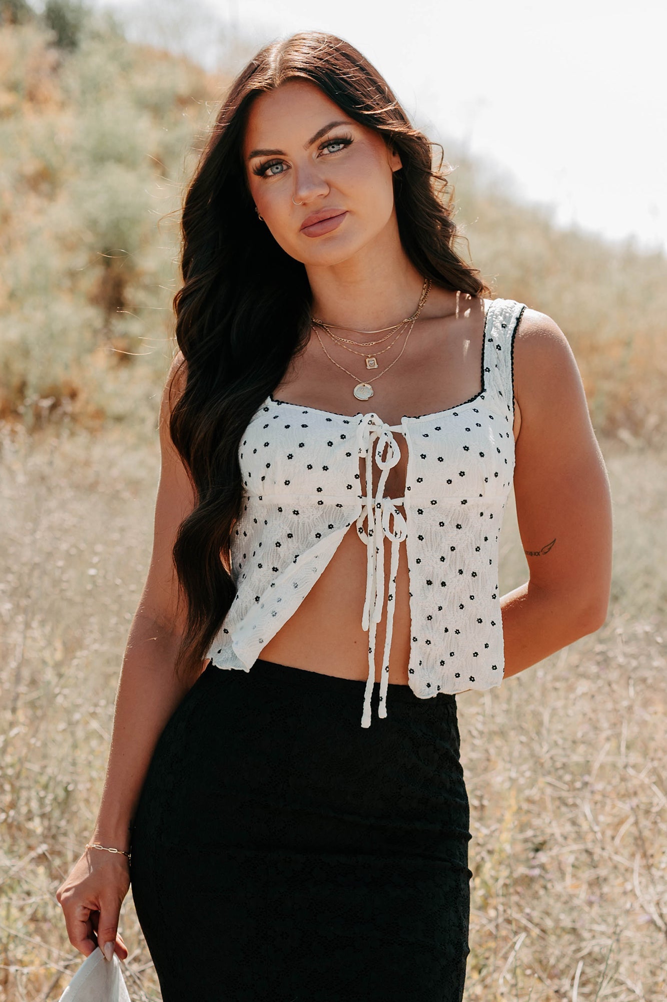 Cupid's Favorite Sleeveless Floral Top (Ivory)