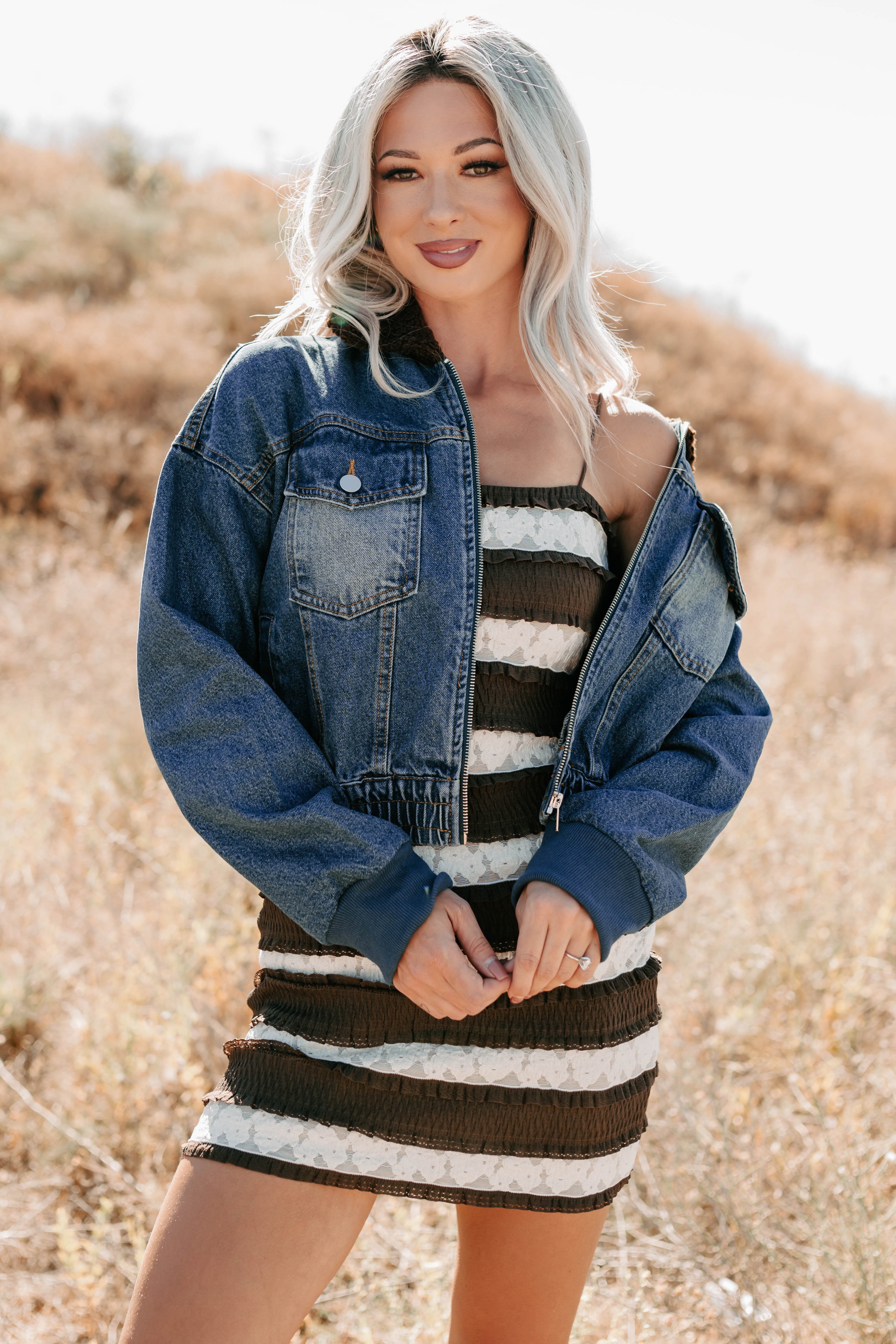 Breaking The Quiet Sherpa Collared Jacket (Denim)