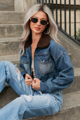 Breaking The Quiet Sherpa Collared Jacket (Denim)