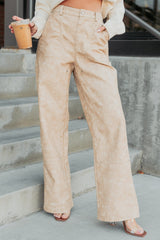 Vincent Faux Leather FORE Carpenter Pants (Beige)
