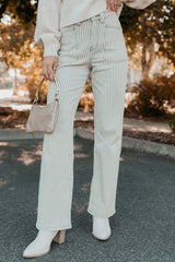 Marcus Straight Leg Striped Mica Denim Jeans (Grey Dawn)