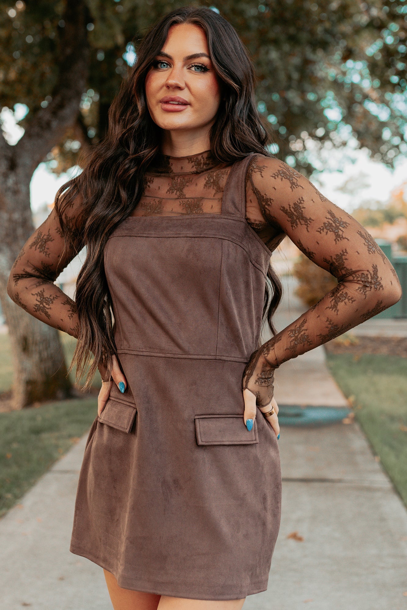 Honest Energy Sleeveless Mini Dress (Espresso)