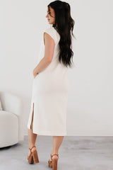 Sundays In Bed Sleeveless Midi Dress (Ivory)