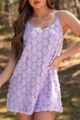 Elegance In Bloom Floral Textured Mini Dress (Periwinkle)