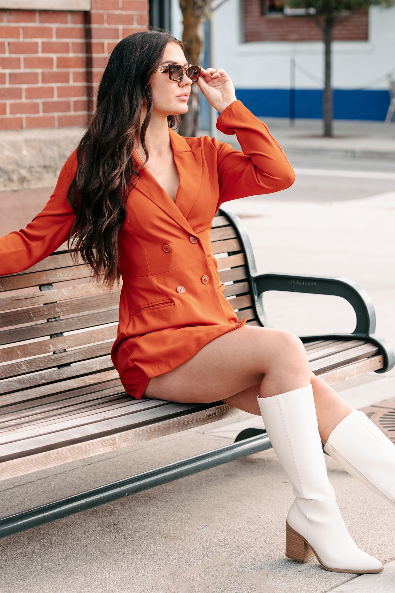 New Career Paths Blazer Romper (Rust)