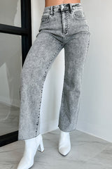 Tannis High Rise Wide Leg Sneak Peek Jeans (Light Acid)