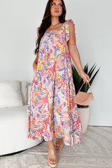 Brunch In Bali Tie-Shoulder Paisley Maxi Dress (Multi)