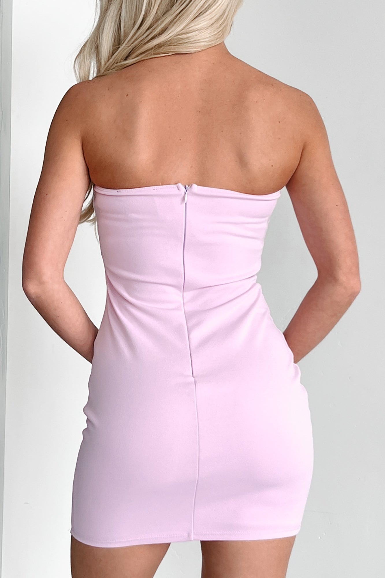 Forever Was A Lie Lace Detailed Tube Dress (Lavender)