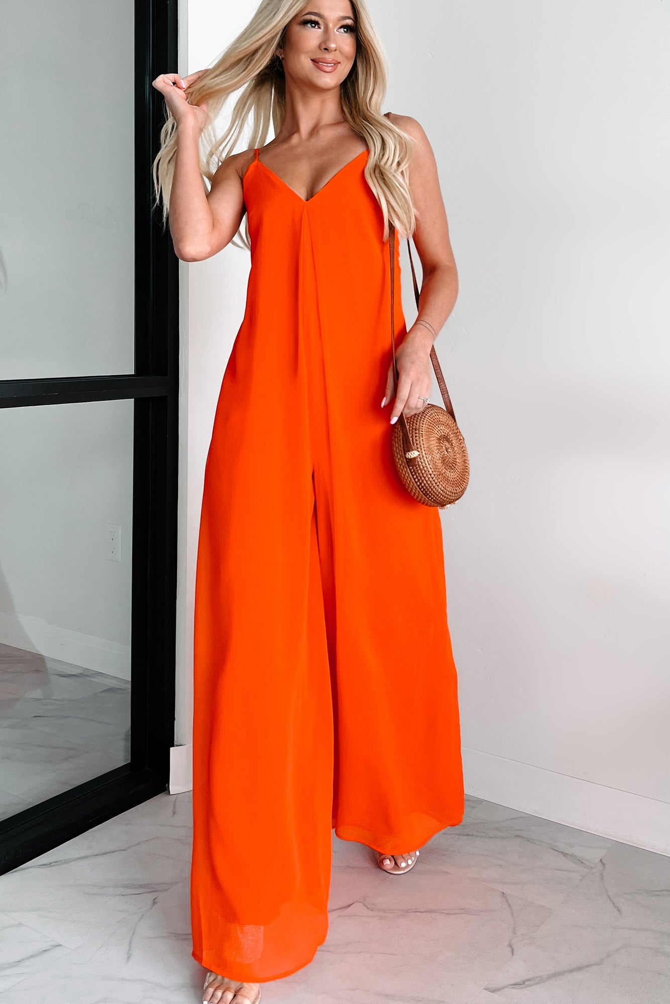 Take The Chance Wide Leg Jumpsuit (Red)