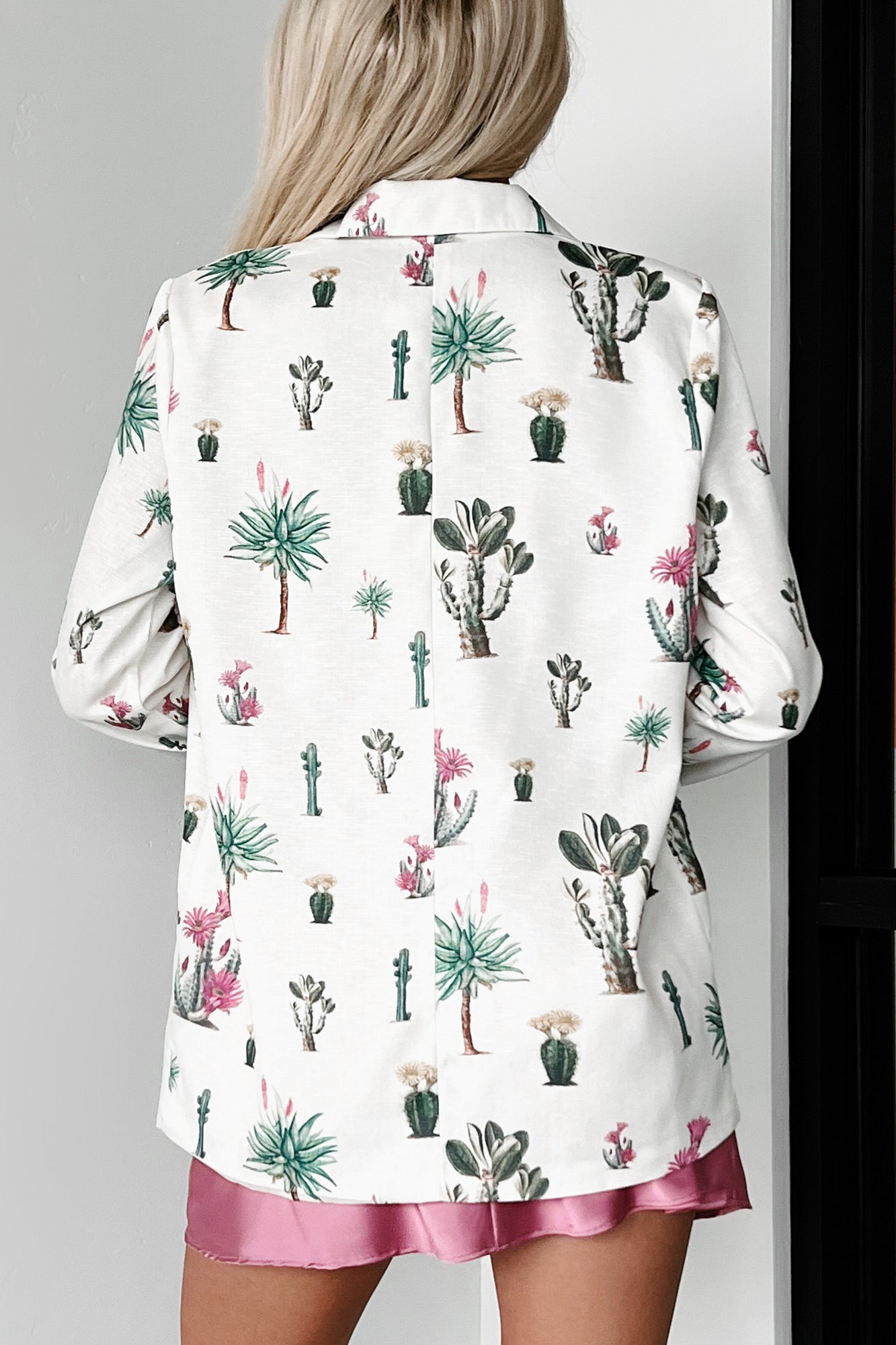 Take Only Memories Cactus Print Blazer (Cream Multi)