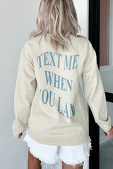 When You Land Double-Sided Graphic Sweatshirt (Taupe)