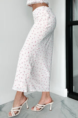 Idyllic Afternoon Bias Cut Floral Long Skirt (Pink)
